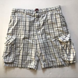 IZod plaid cargo shorts